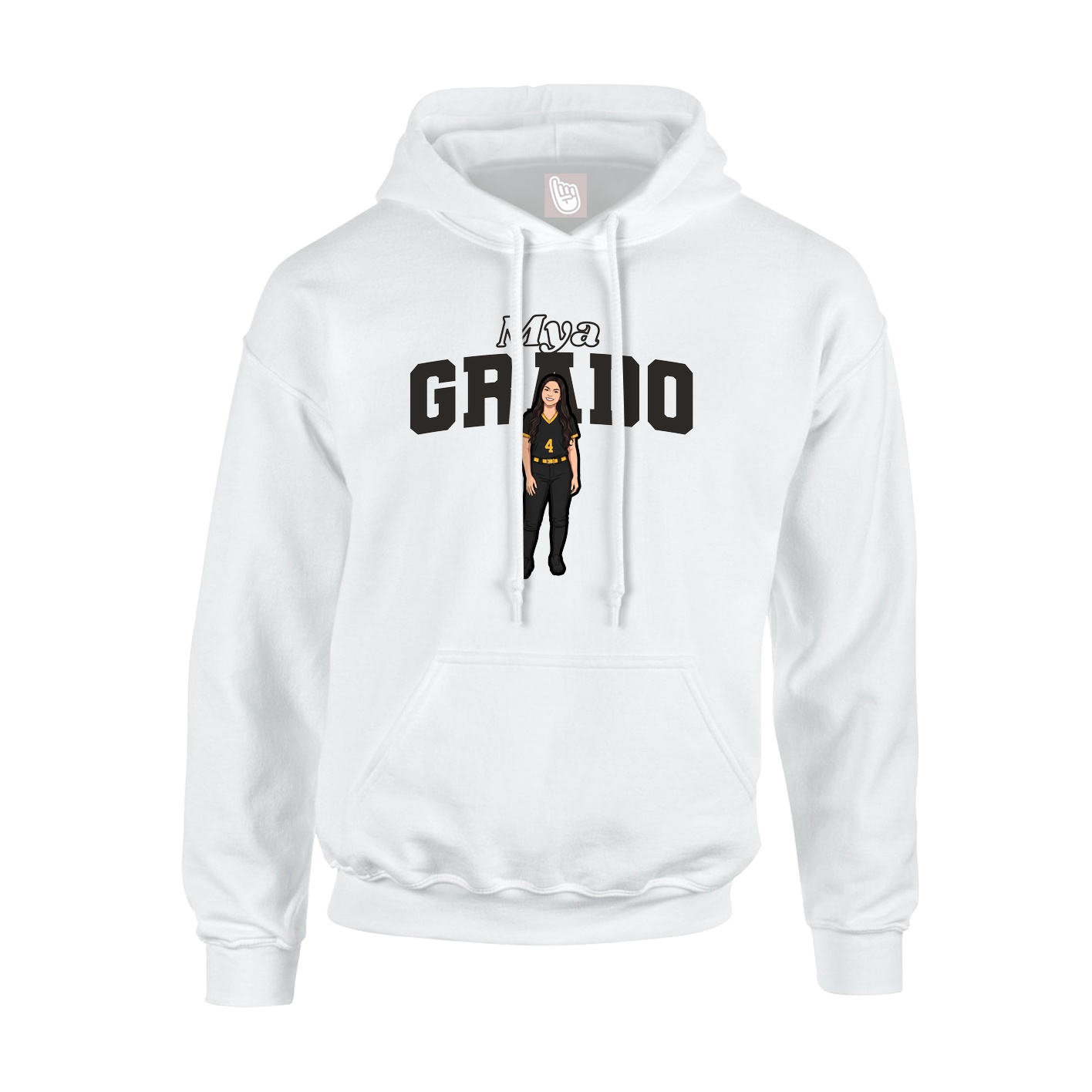 Hoodie — Name Arch in White