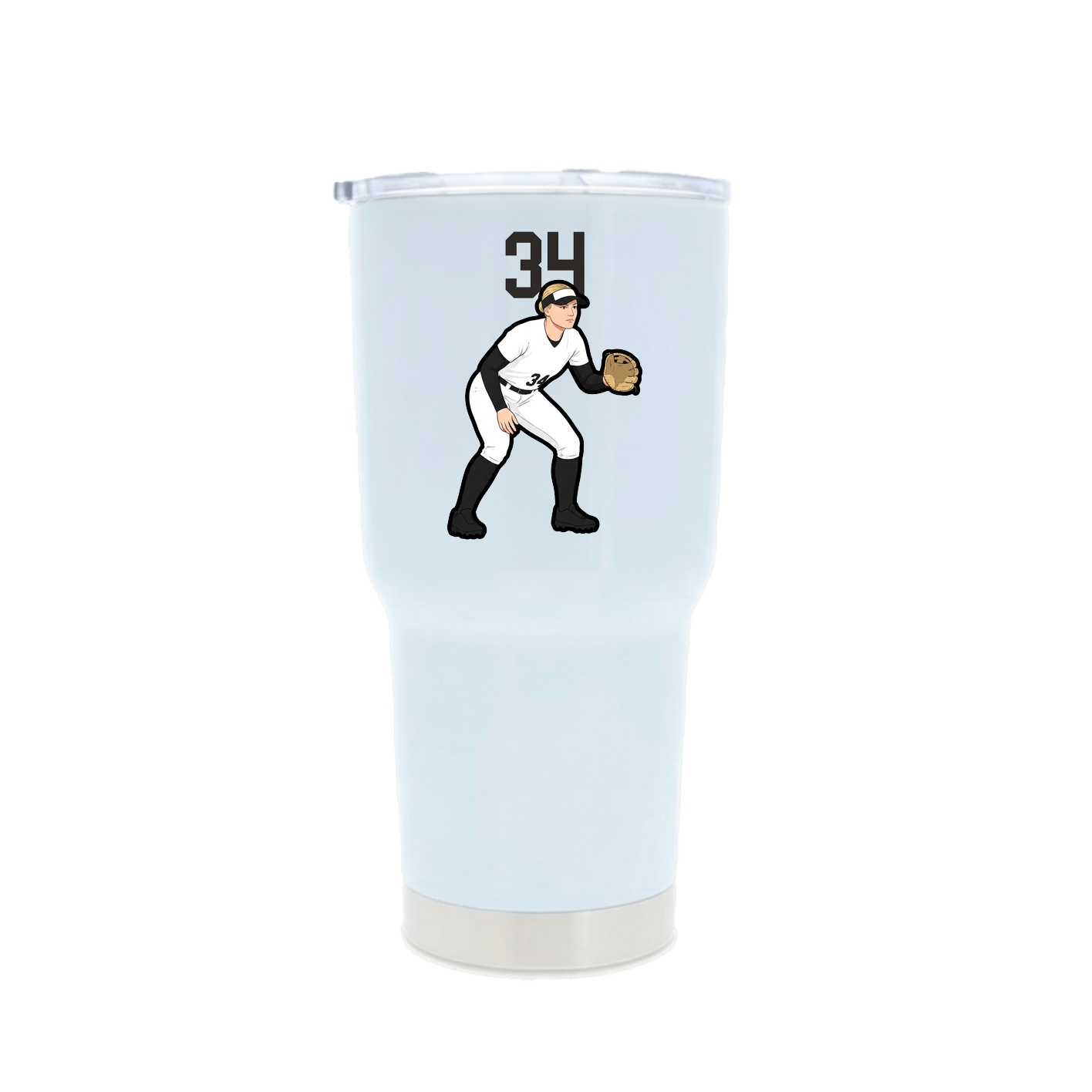 30oz Stainless Steel Tumbler — Number Top in White