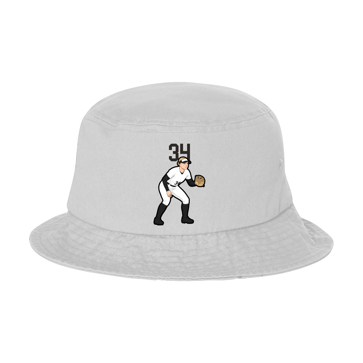 Bucket Cap — Number Top in White
