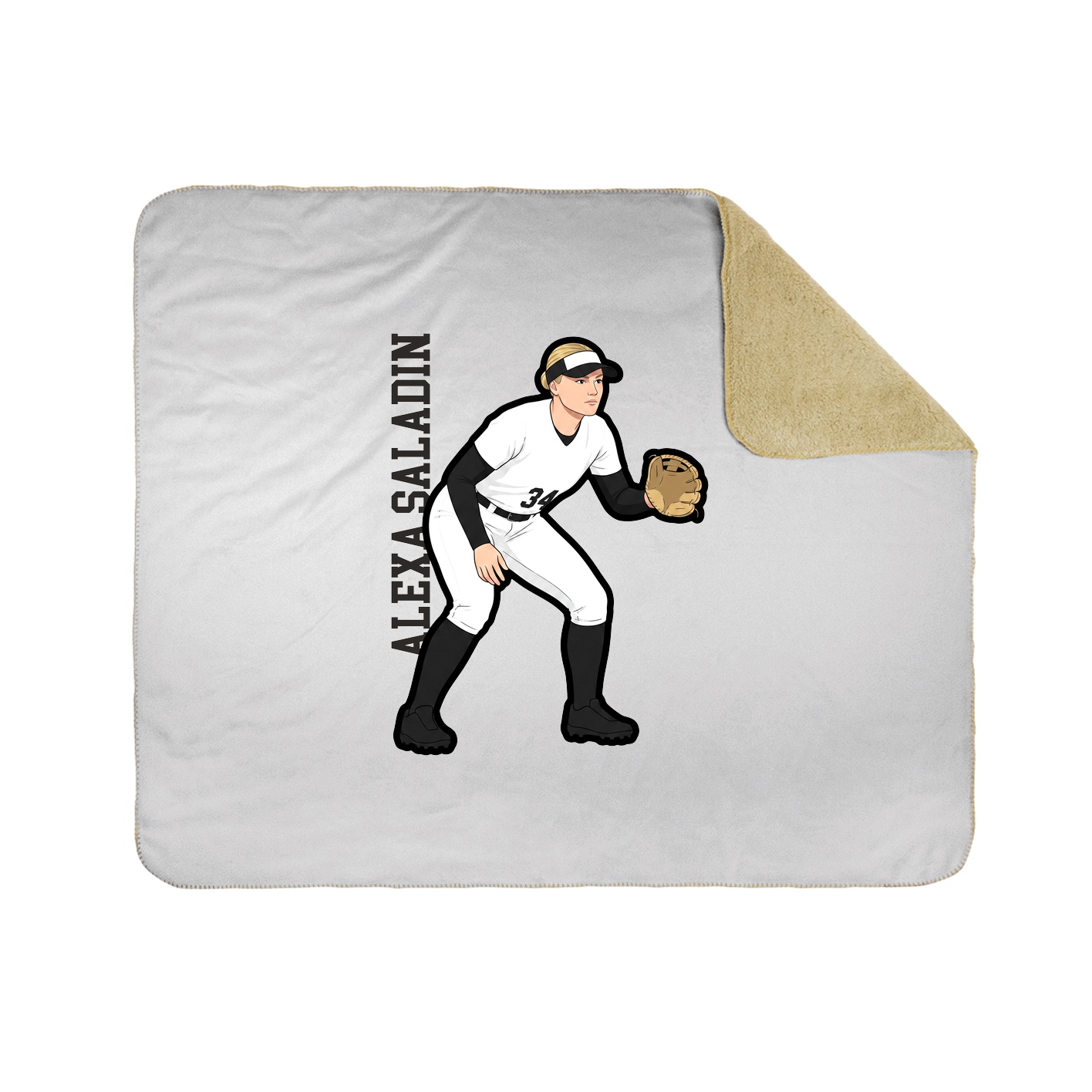 Throw Blanket — Name Vertical in White
