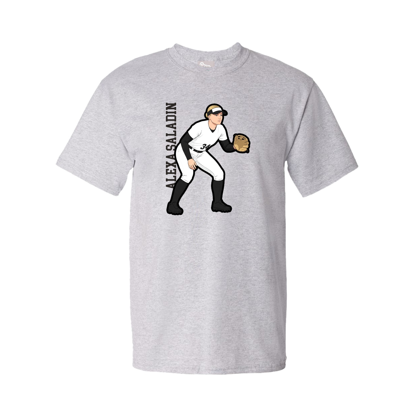 Tee — Name Vertical in Grey