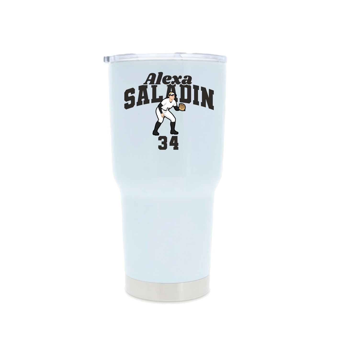 30oz Stainless Steel Tumbler — Signature Arch in White