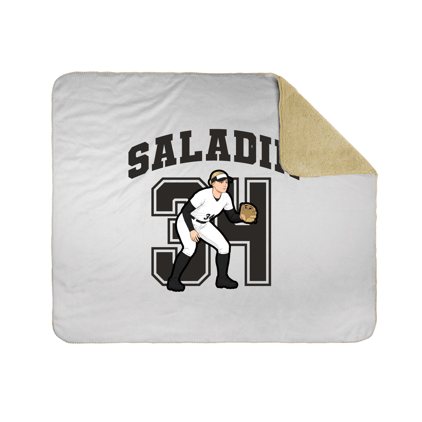 Throw Blanket — Number in White