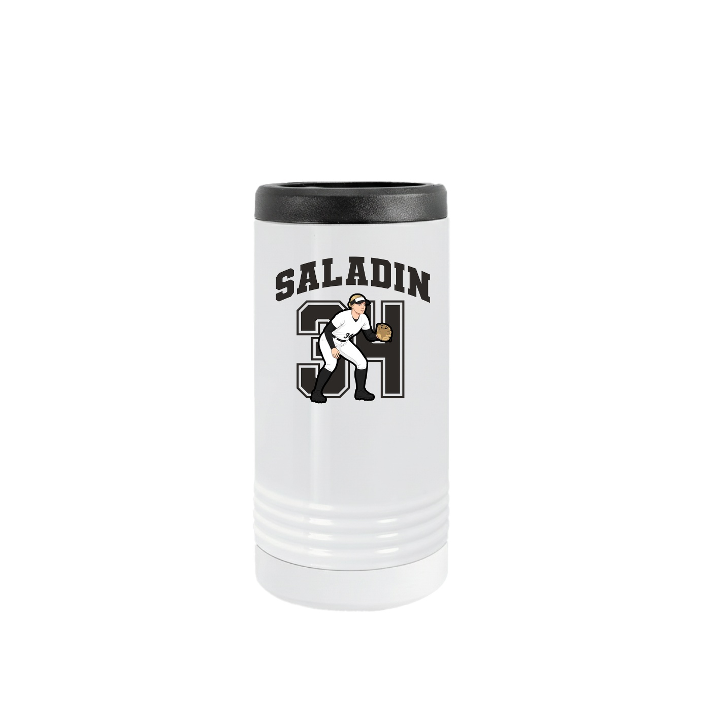 Slim Beverage Holder — Number in White