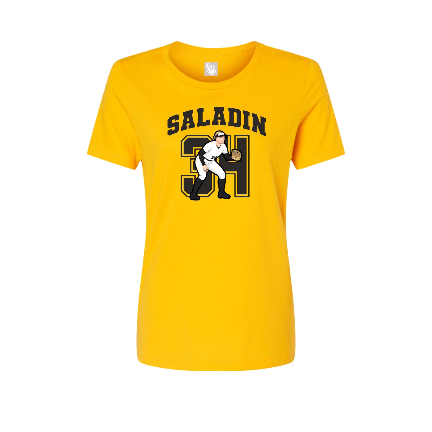 Fitted Women's Tee — Number in Gold