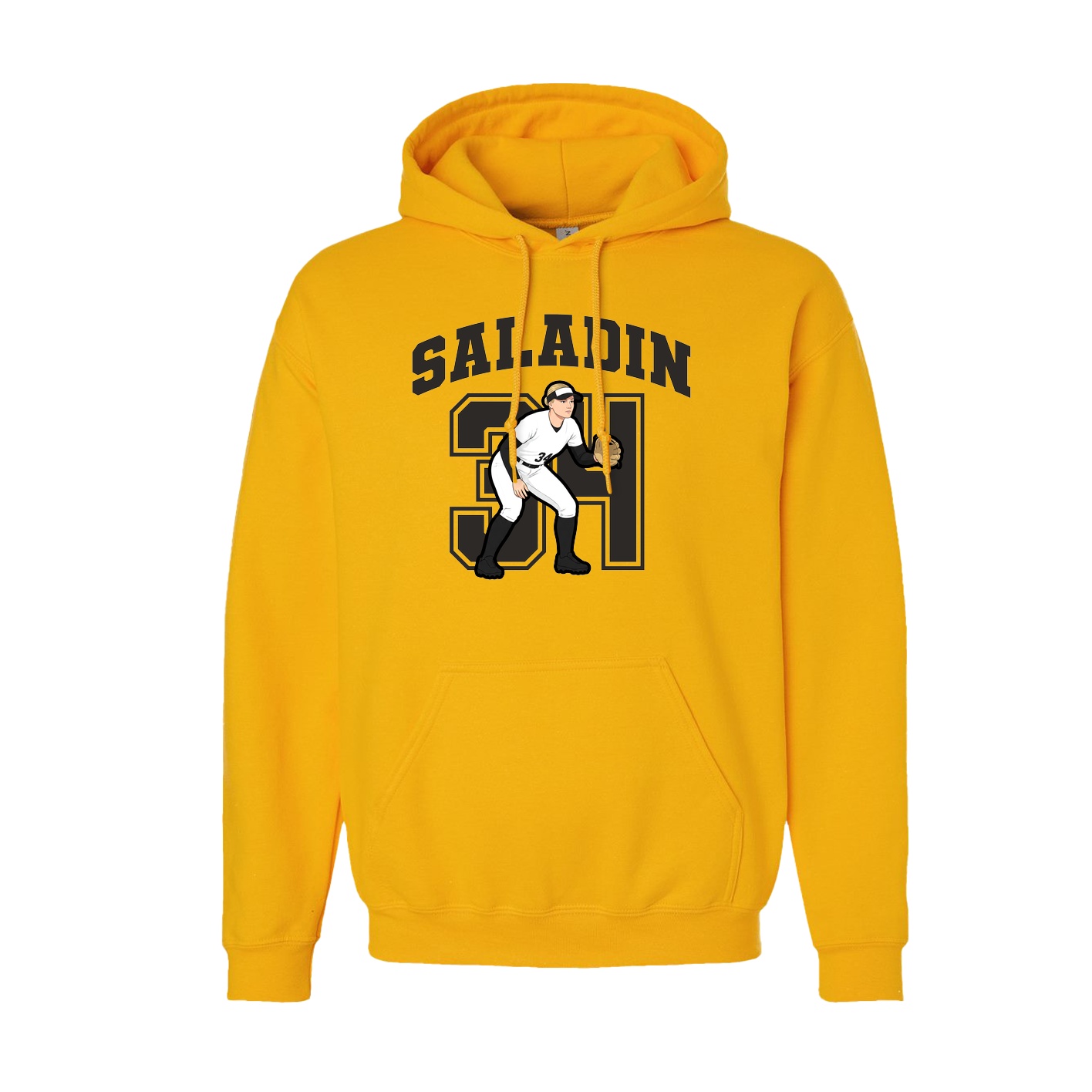 Youth Hoodie — Number in Gold
