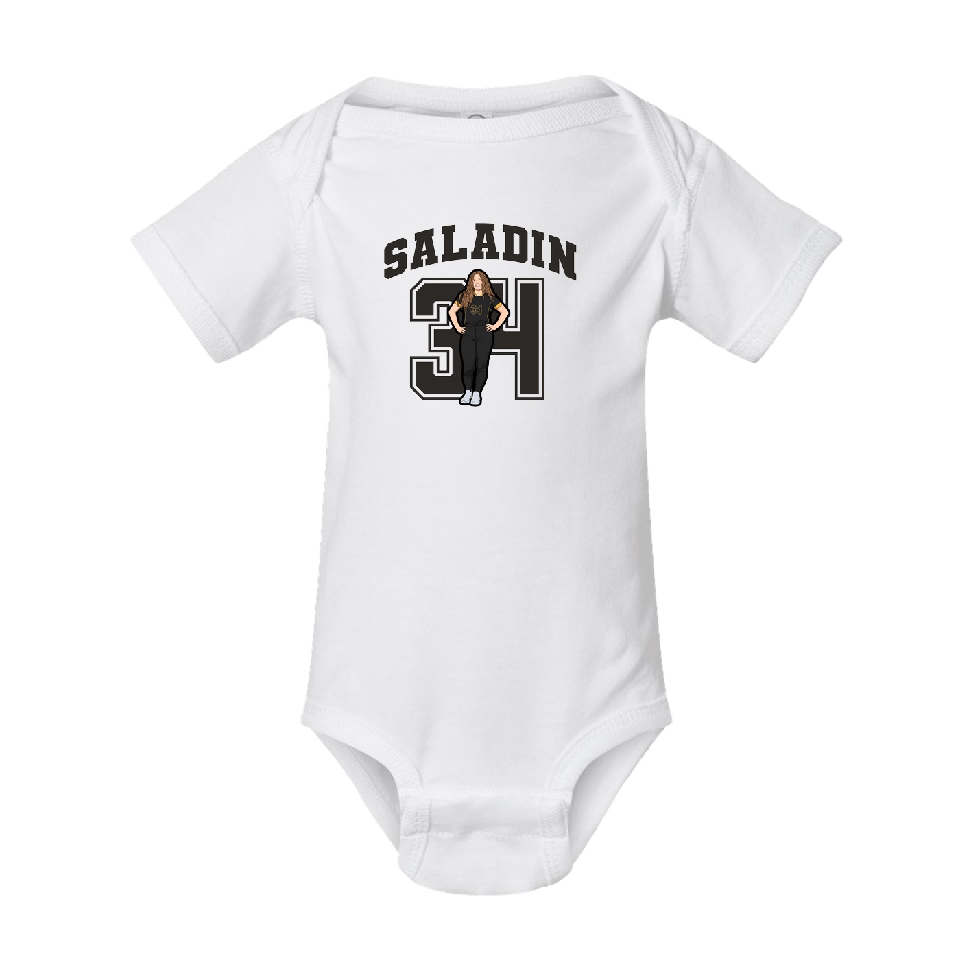 Baby Onesie — Number in White