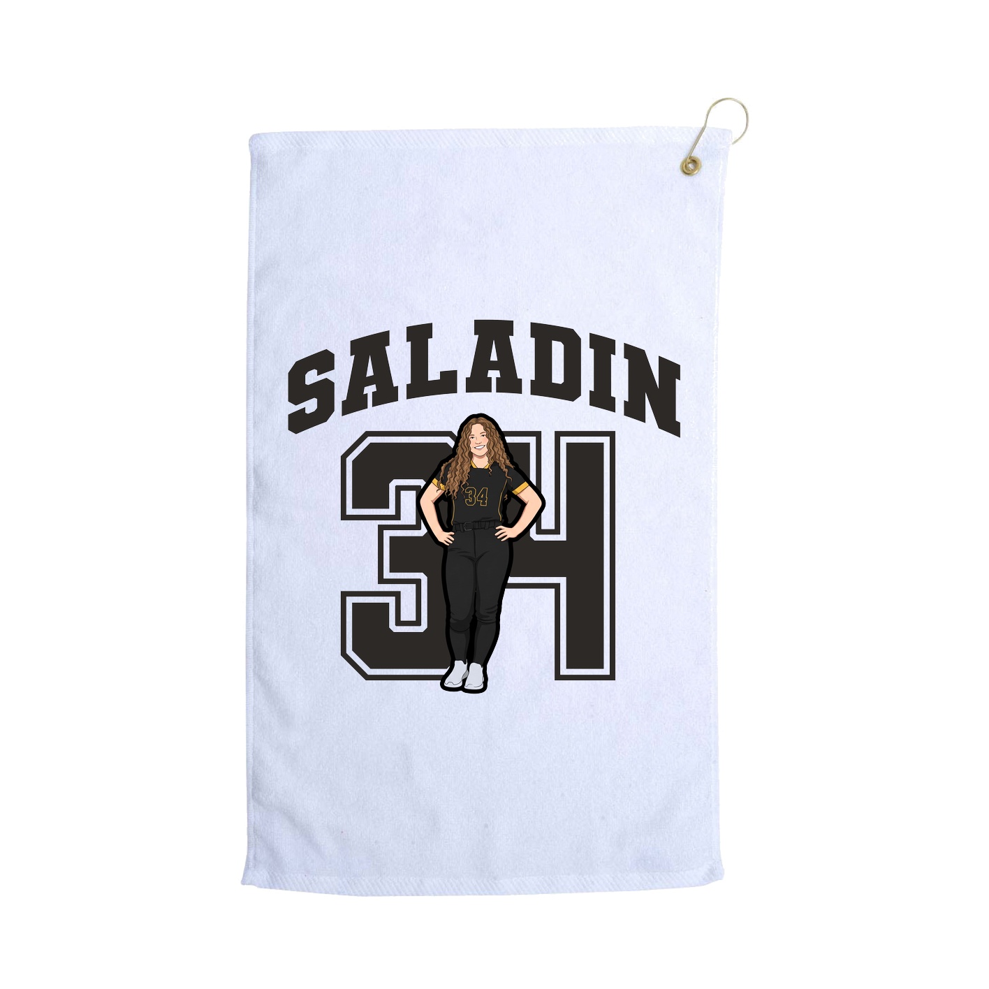 Golf Towel — Number in White