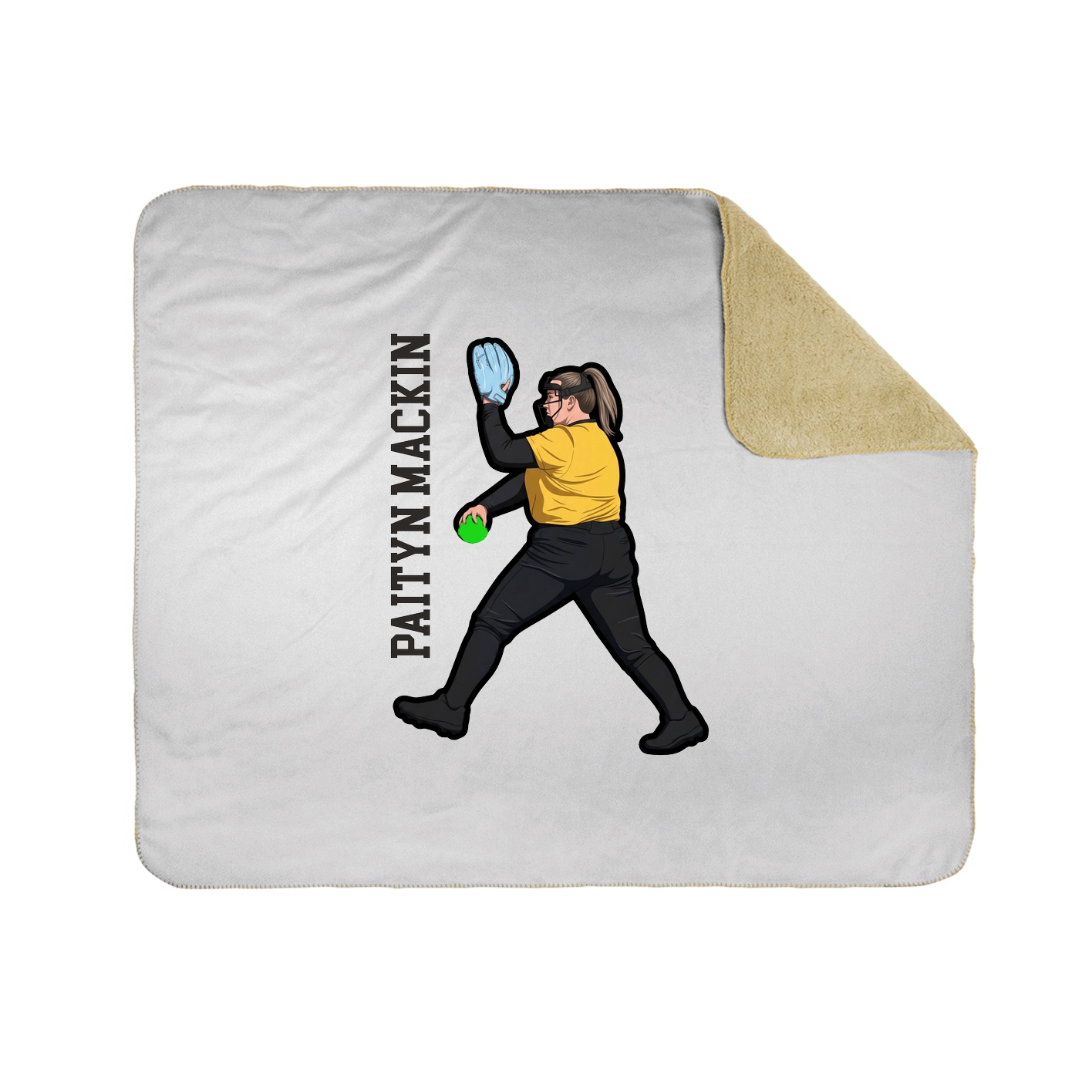 Throw Blanket — Name Vertical in White