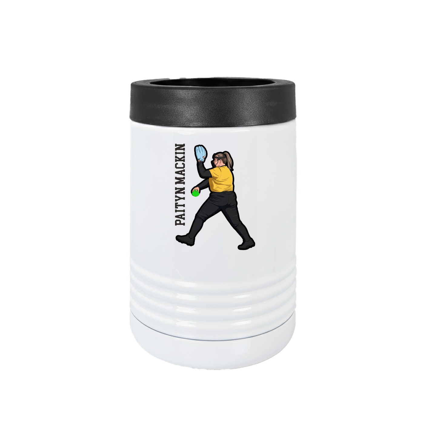Beverage Holder — Name Vertical in White