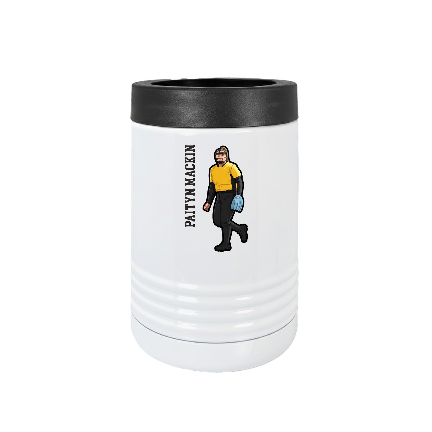 Beverage Holder — Name Vertical in White