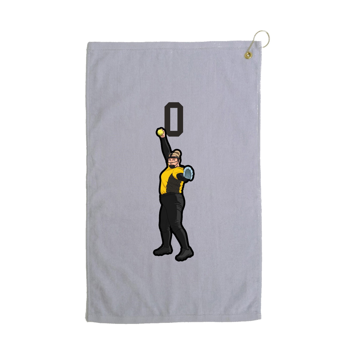 Golf Towel — Number Top in Grey