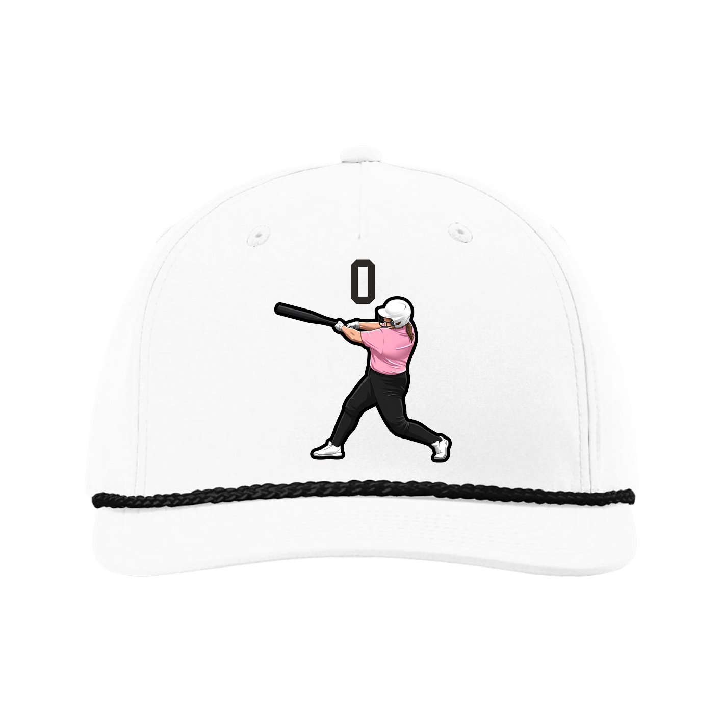 Five-Panel Classic Rope Cap — Number Top in White