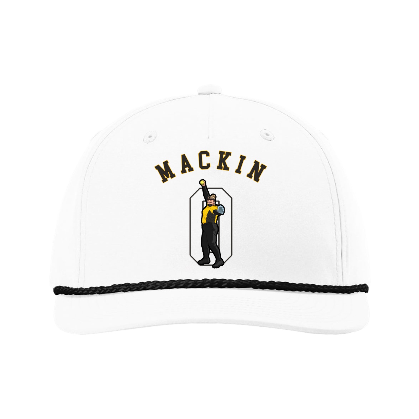 Five-Panel Classic Rope Cap — Shirsey Arch in White