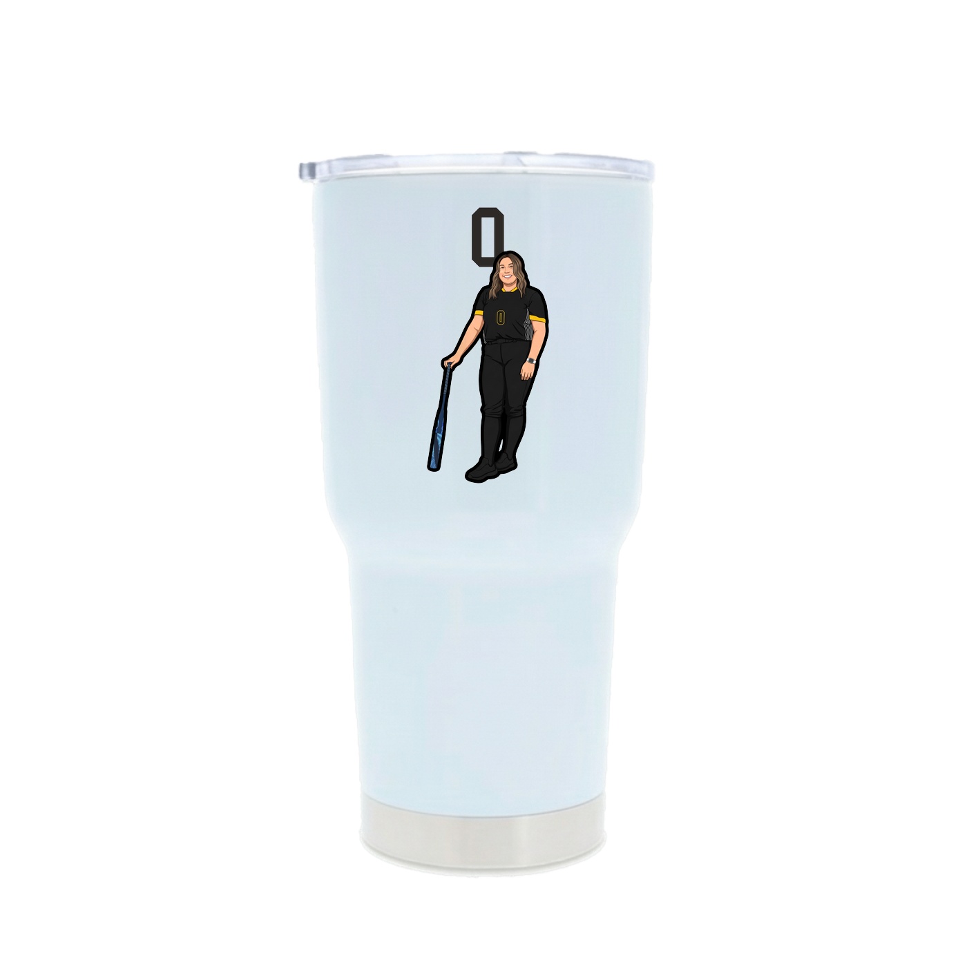 30oz Stainless Steel Tumbler — Number Top in White