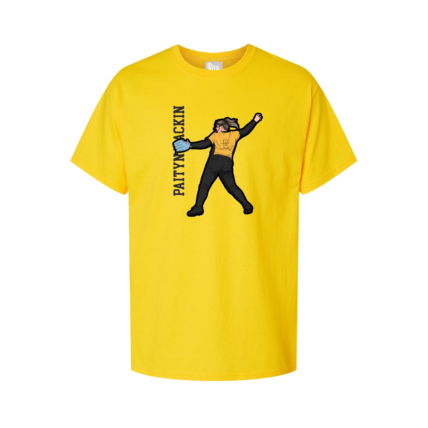 Youth Tee — Name Vertical in Gold