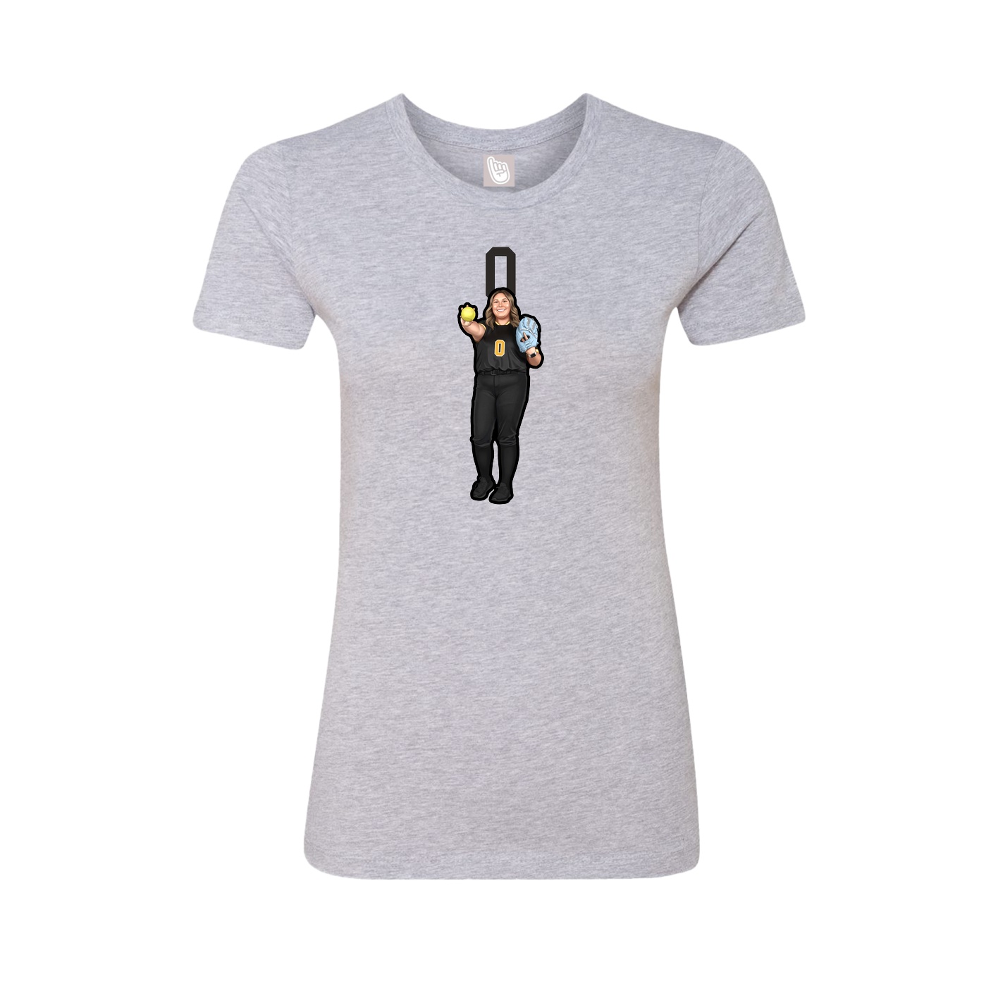 Womens Tee — Number Top in Grey