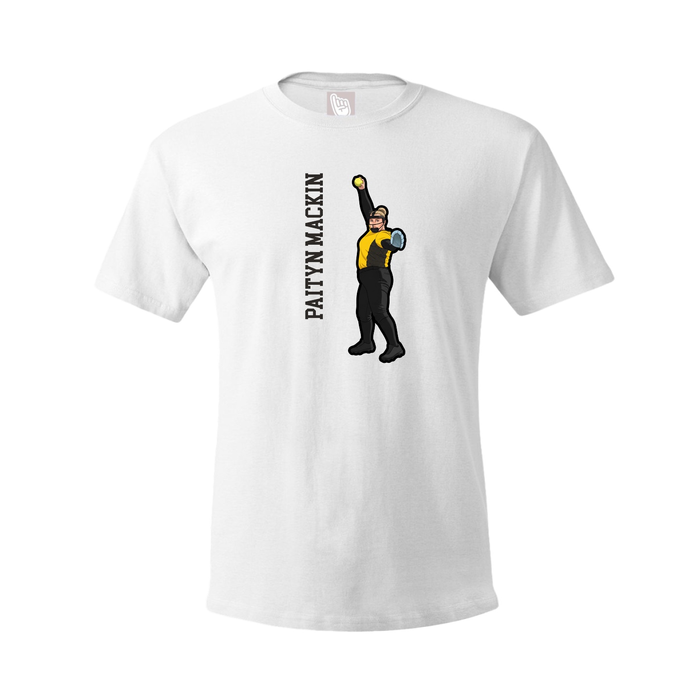 Youth Tee — Name Vertical in White