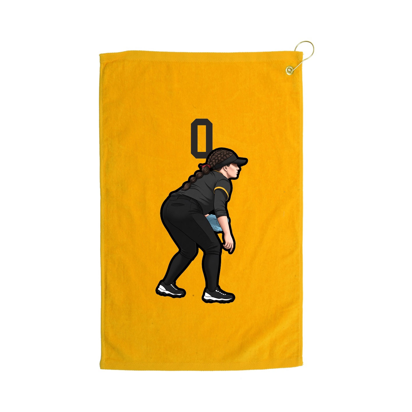Golf Towel — Number Top in Gold