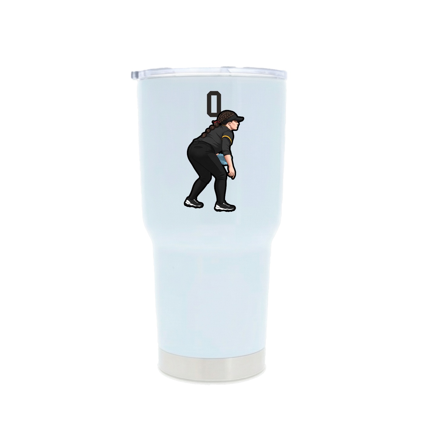 30oz Stainless Steel Tumbler — Number Top in White