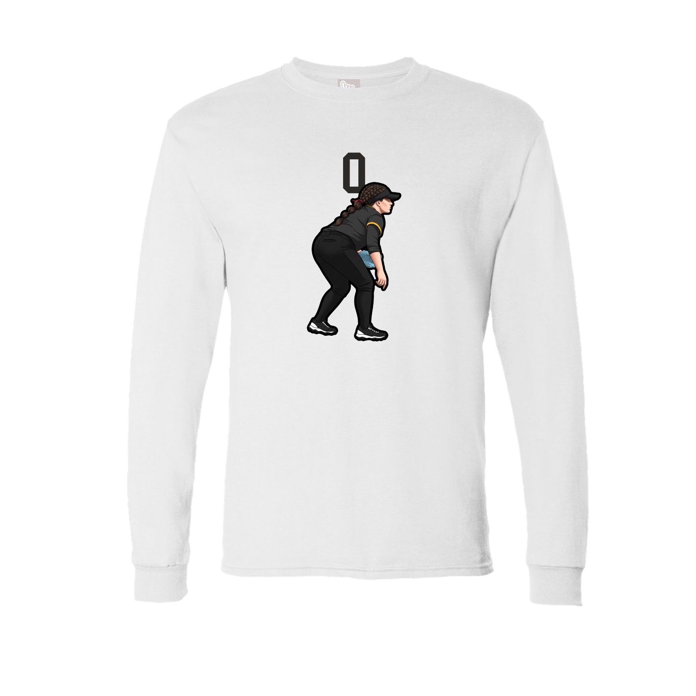 Long Sleeve Tee — Number Top in White