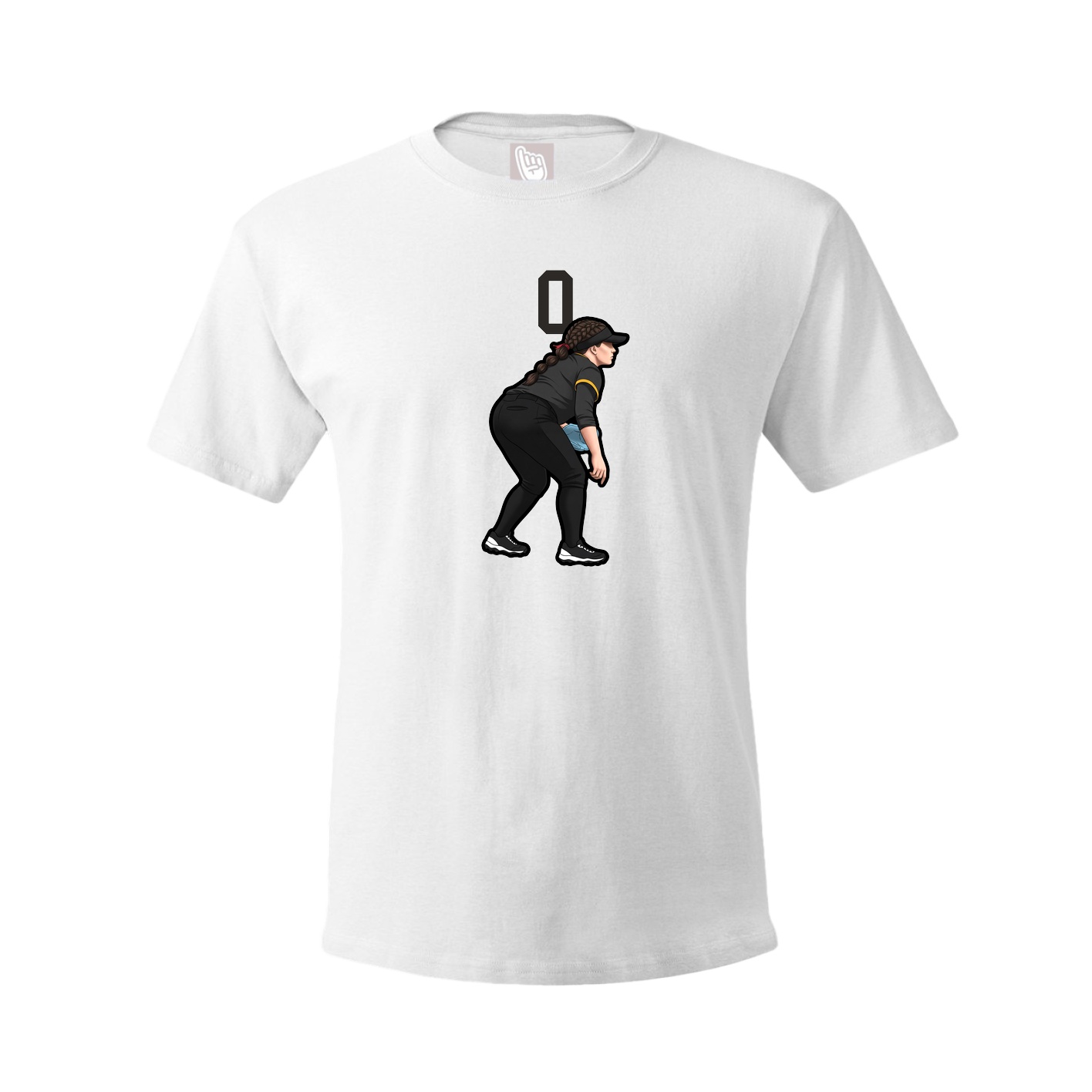 Youth Tee — Number Top in White
