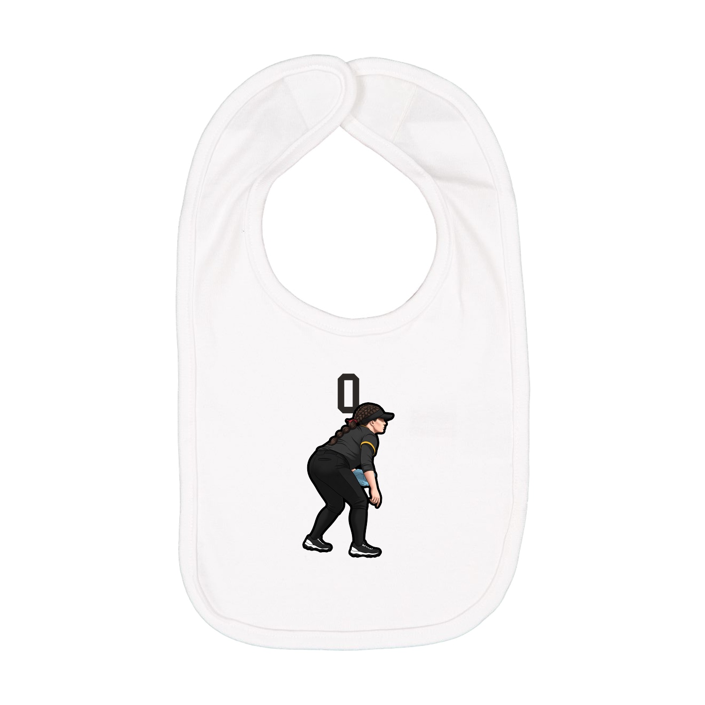 Infant Bib — Number Top in White