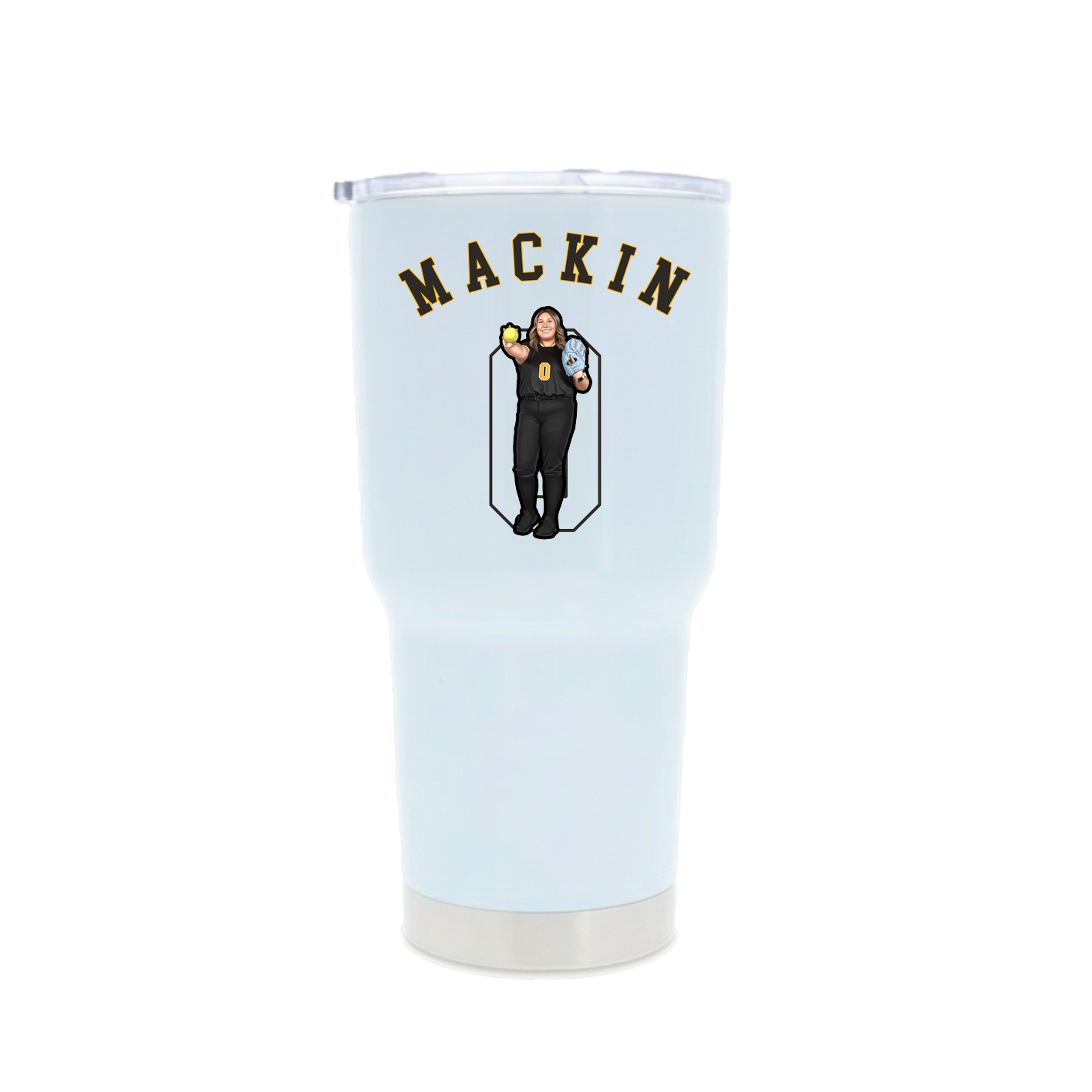 30oz Stainless Steel Tumbler — Shirsey Arch in White