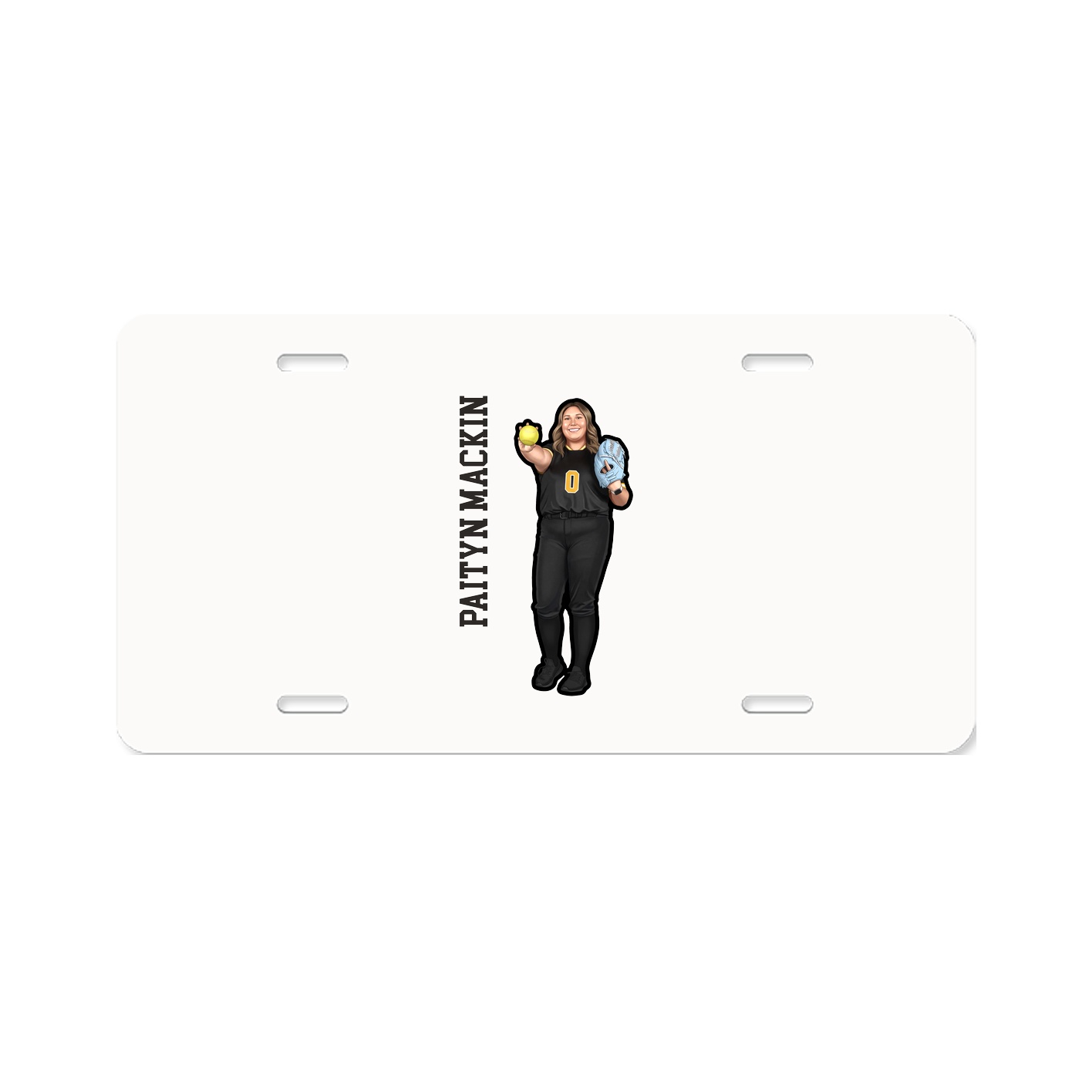 License Plate — Name Vertical in Classic