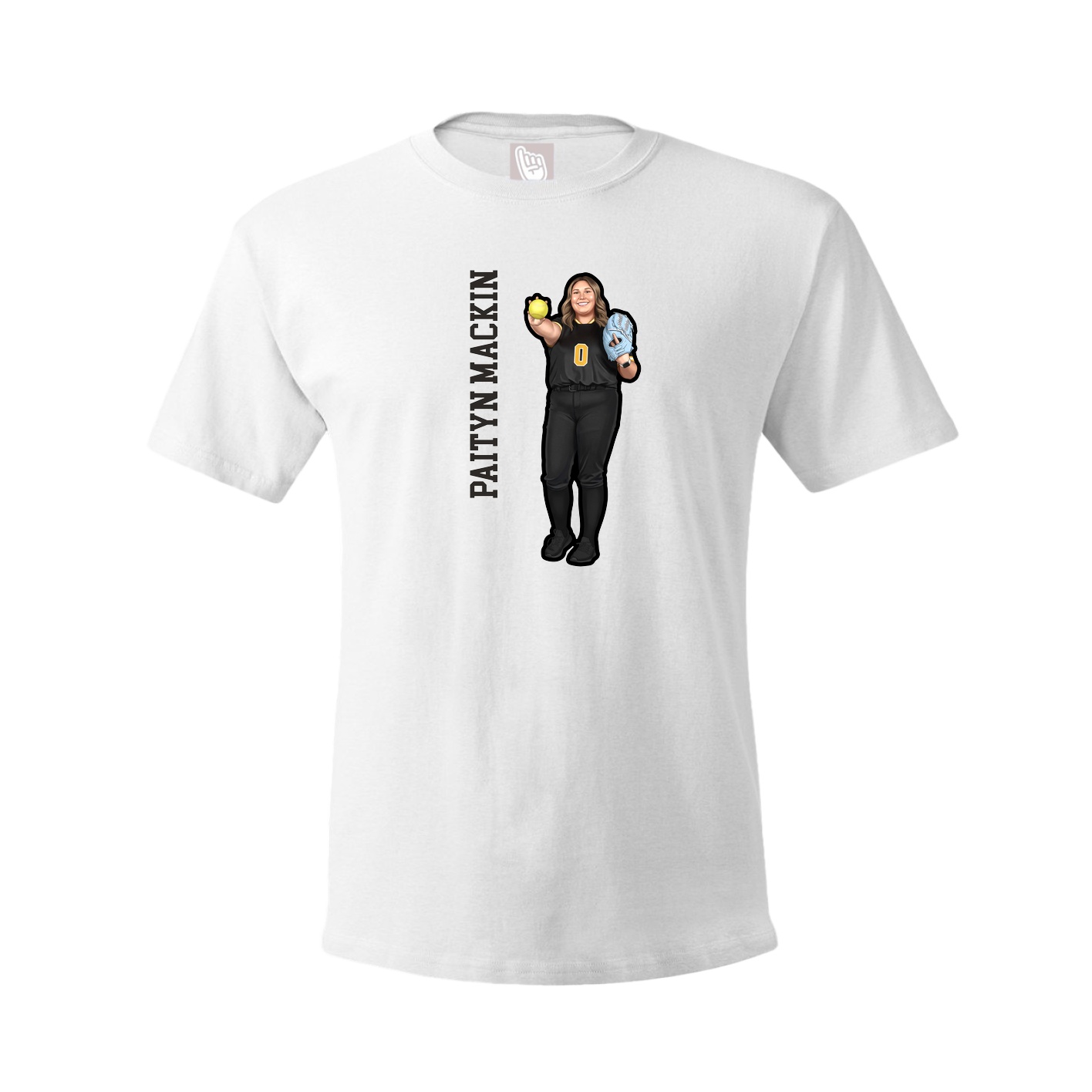 Tee — Name Vertical in White