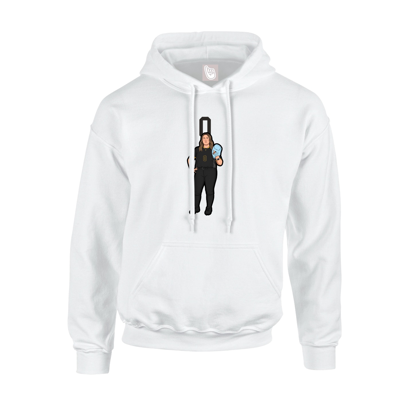 Youth Hoodie — Number Top in White