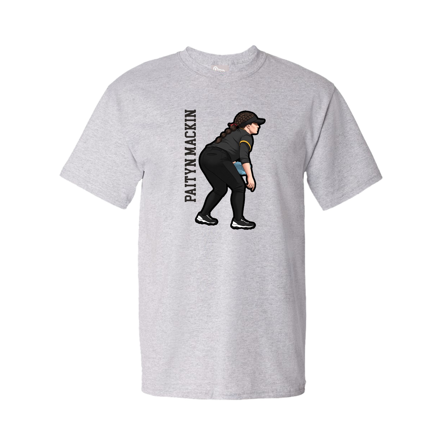 Youth Tee — Name Vertical in Grey