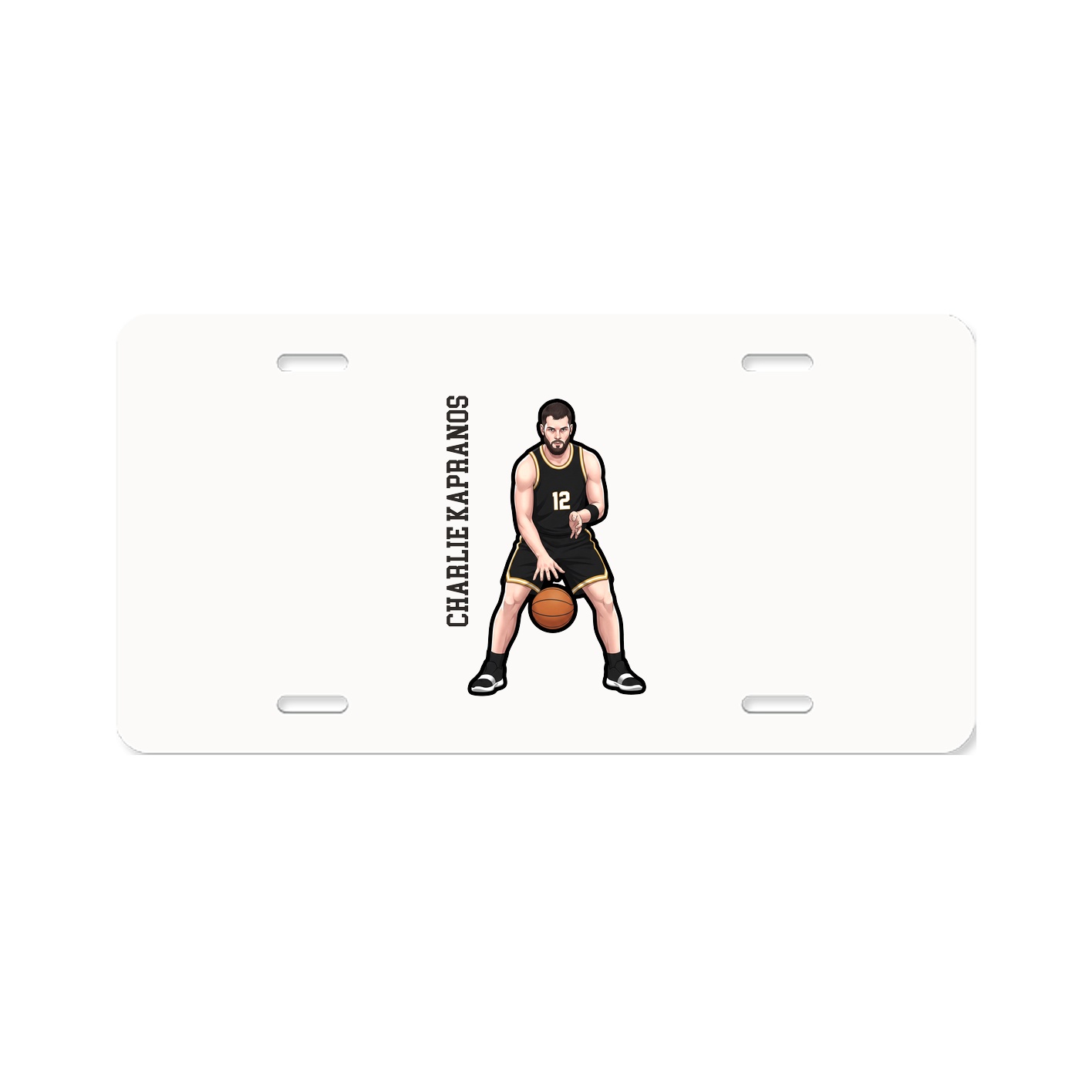 License Plate — Name Vertical in Classic
