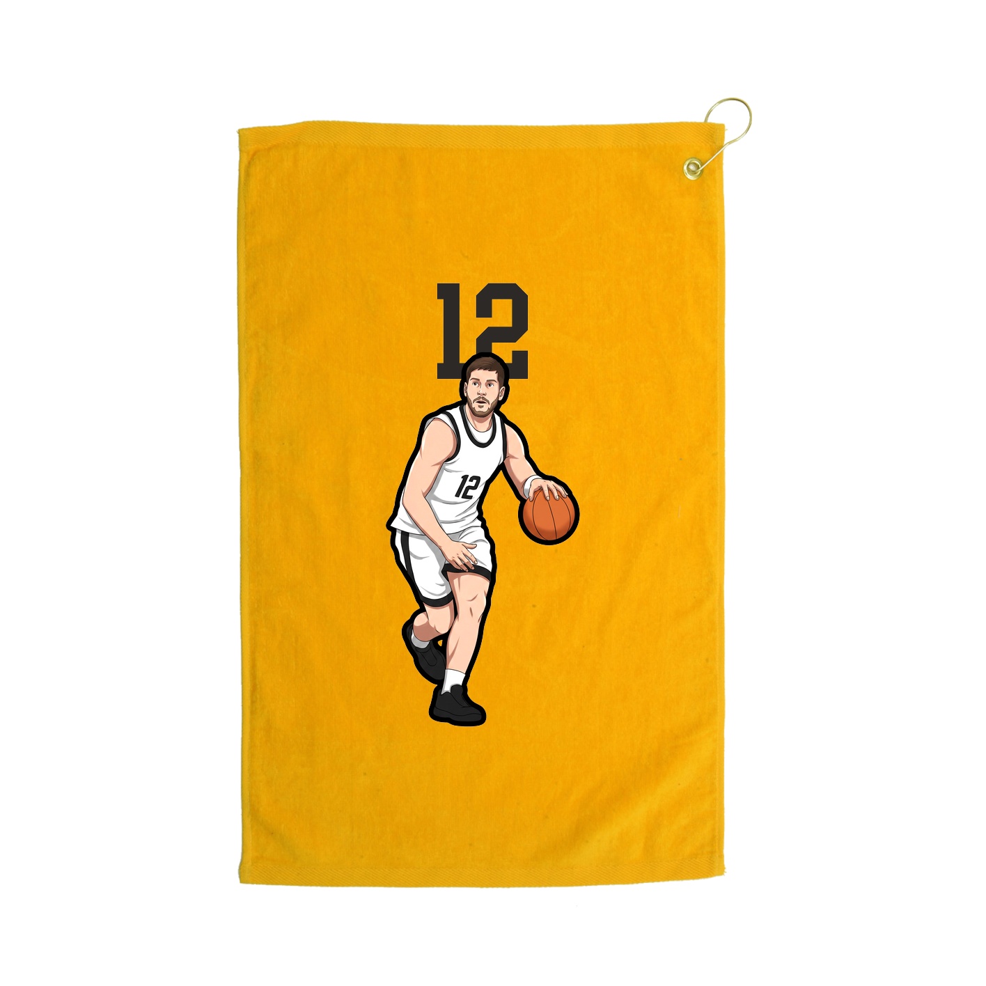 Golf Towel — Number Top in Gold