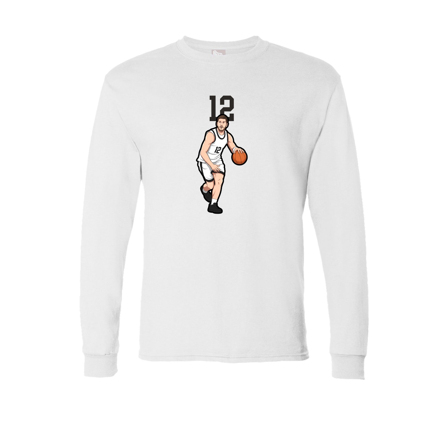 Long Sleeve Tee — Number Top in White