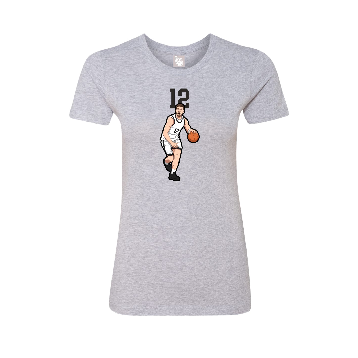 Fitted Women's Tee — Number Top in Grey