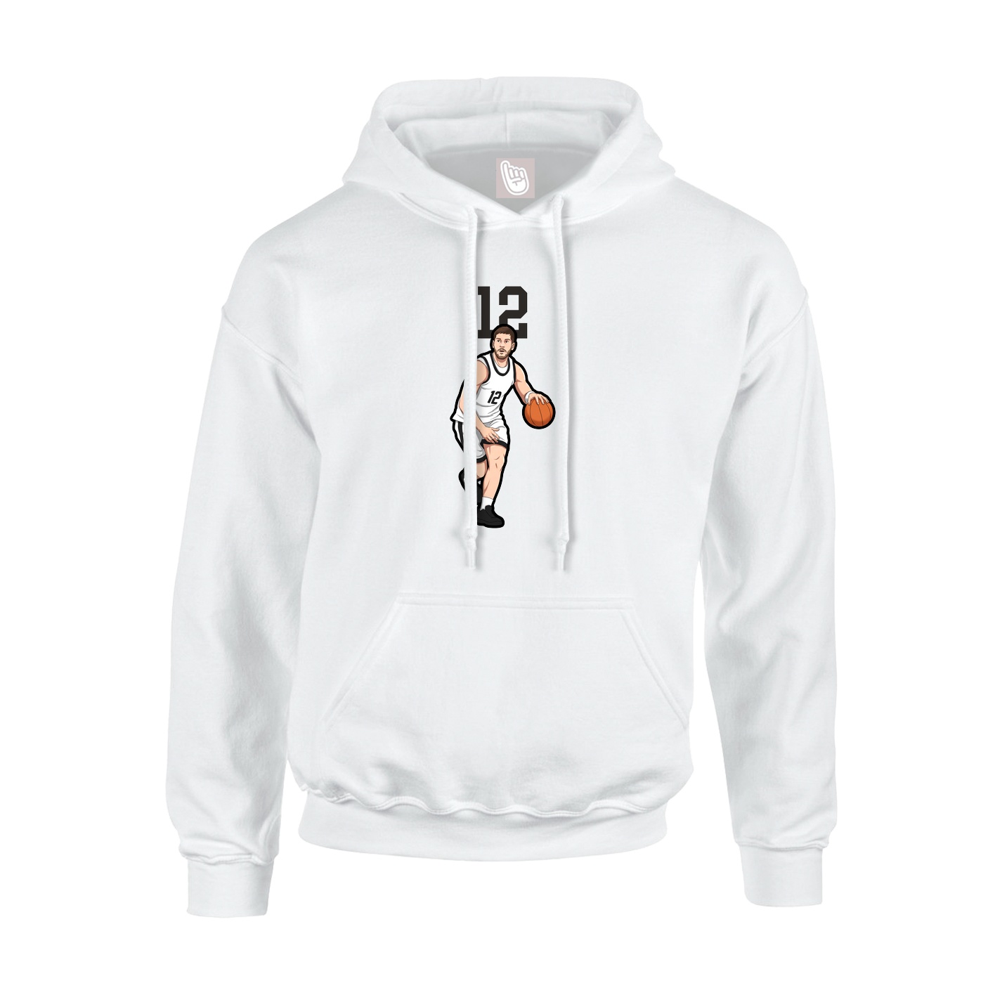 Youth Hoodie — Number Top in White