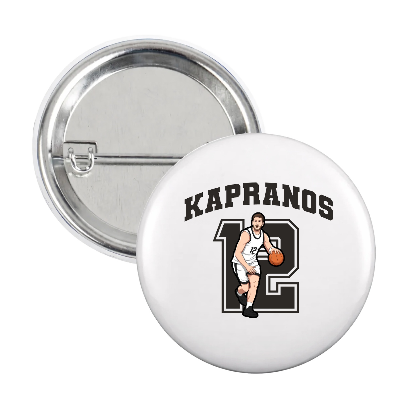 Game Day Button — Number in White