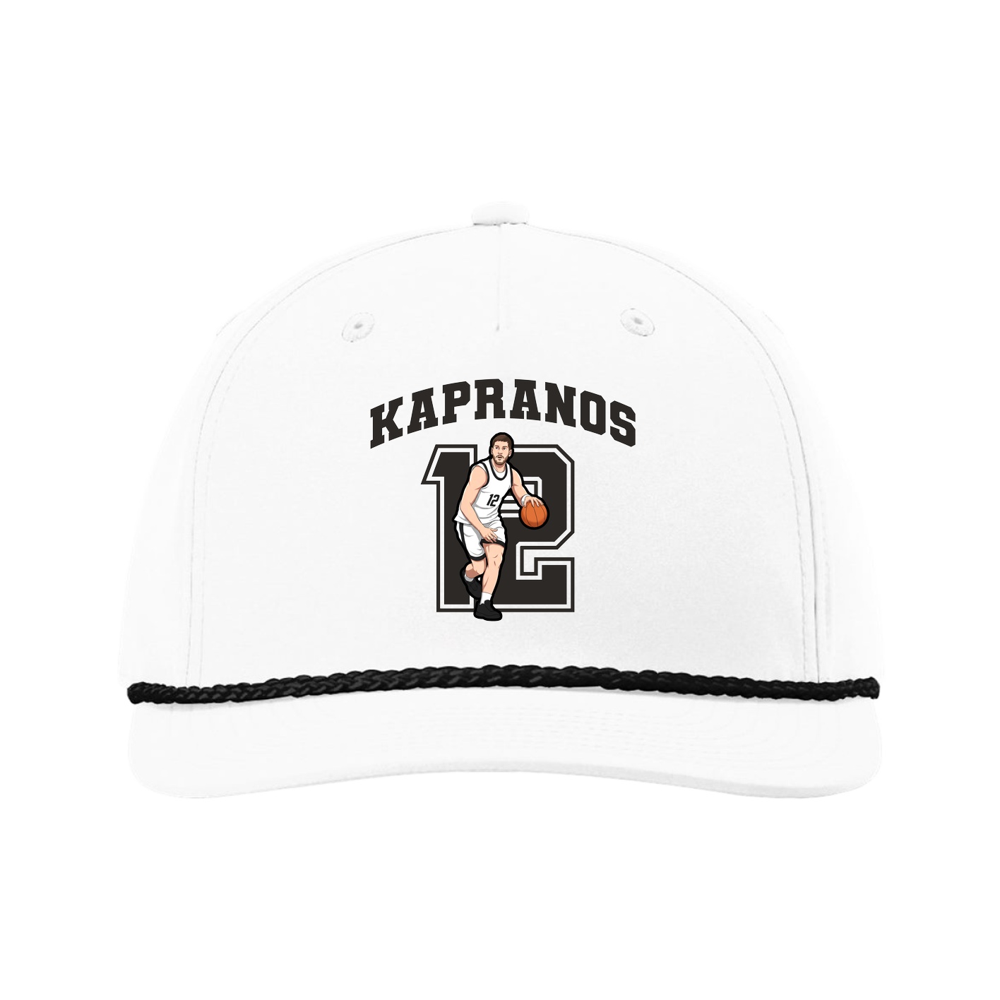 Five-Panel Classic Rope Cap — Number in White