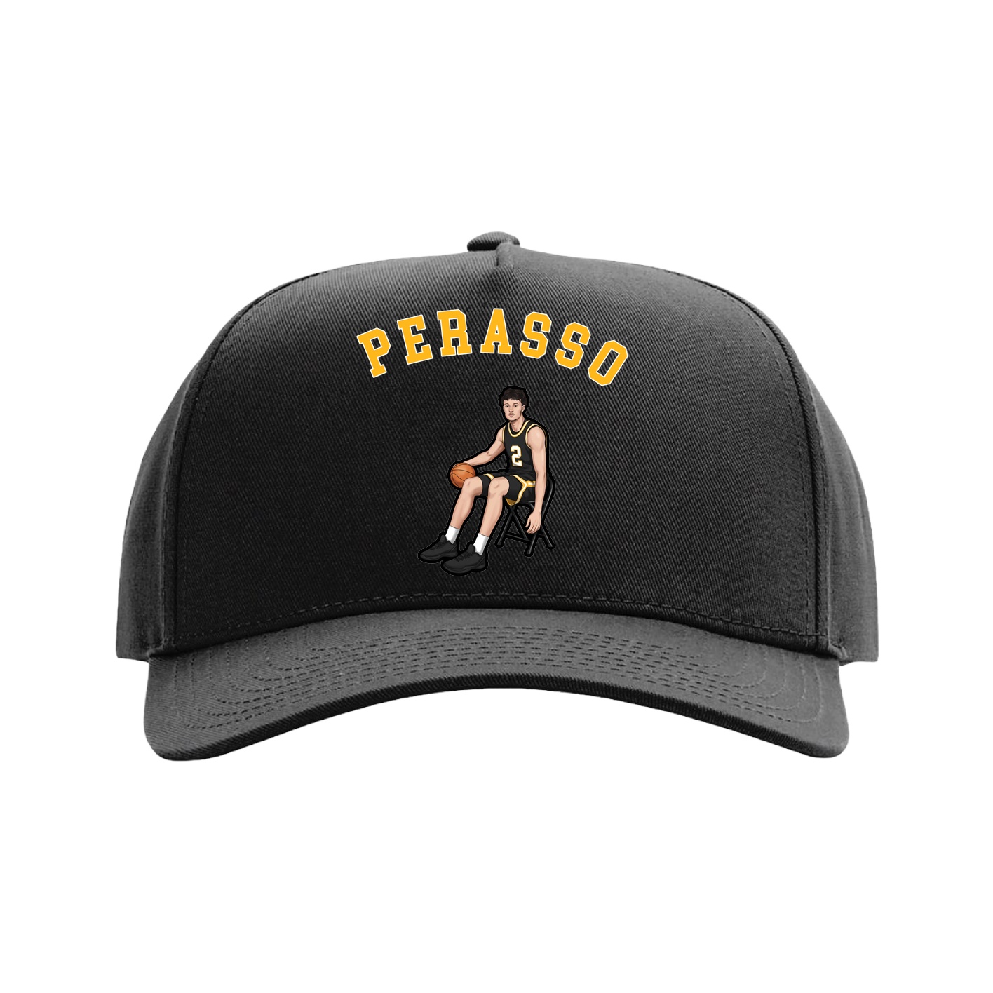 Full Fabric Five-Panel Champ Cap — Shirsey Arch in Black
