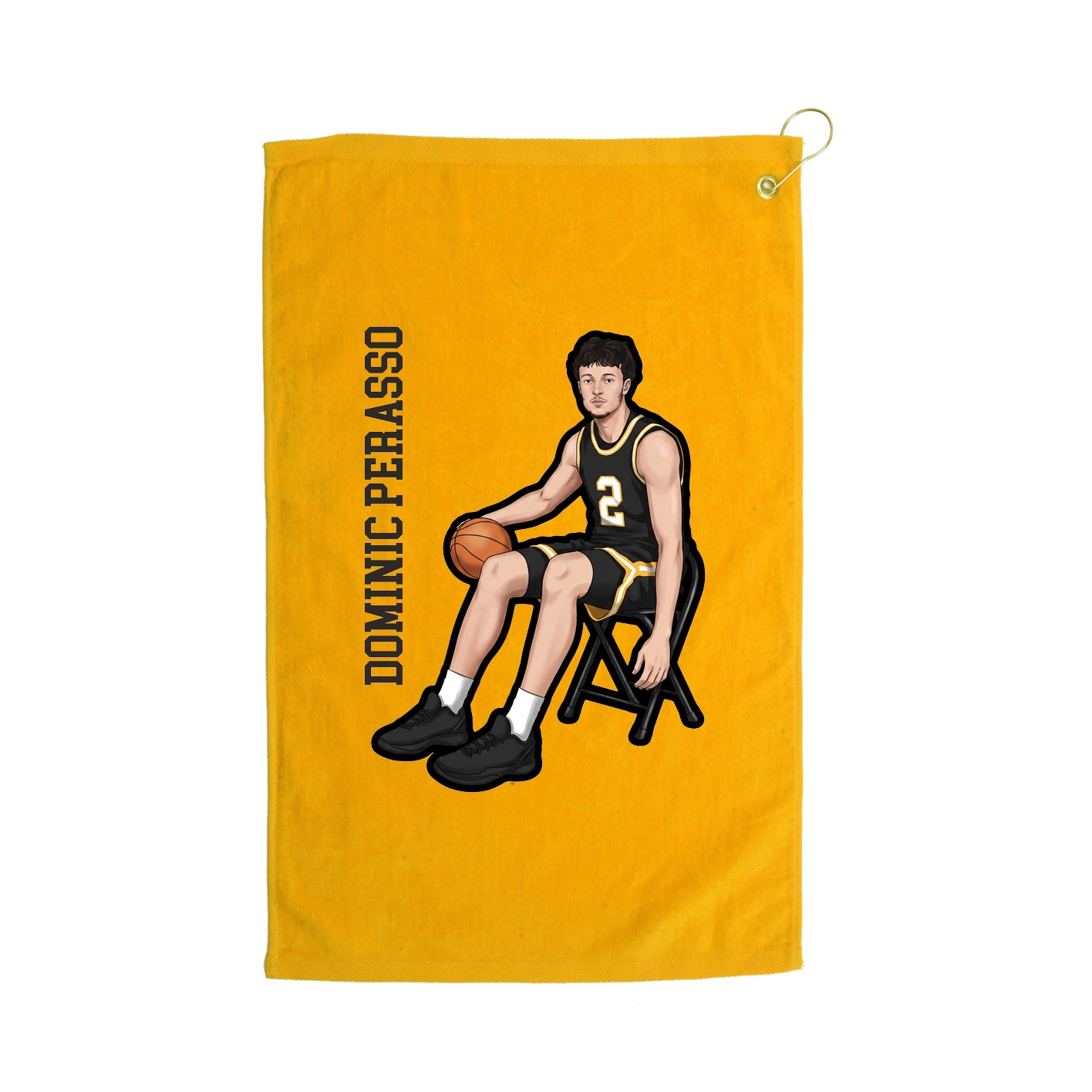Golf Towel — Name Vertical in Gold