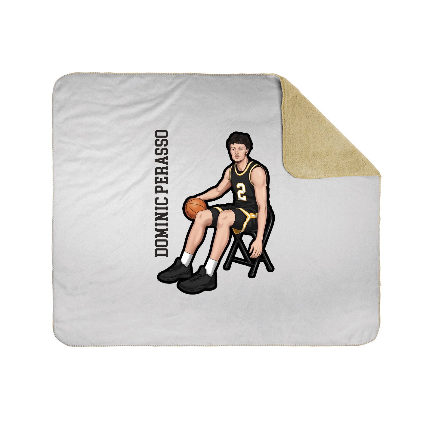 Throw Blanket — Name Vertical in White