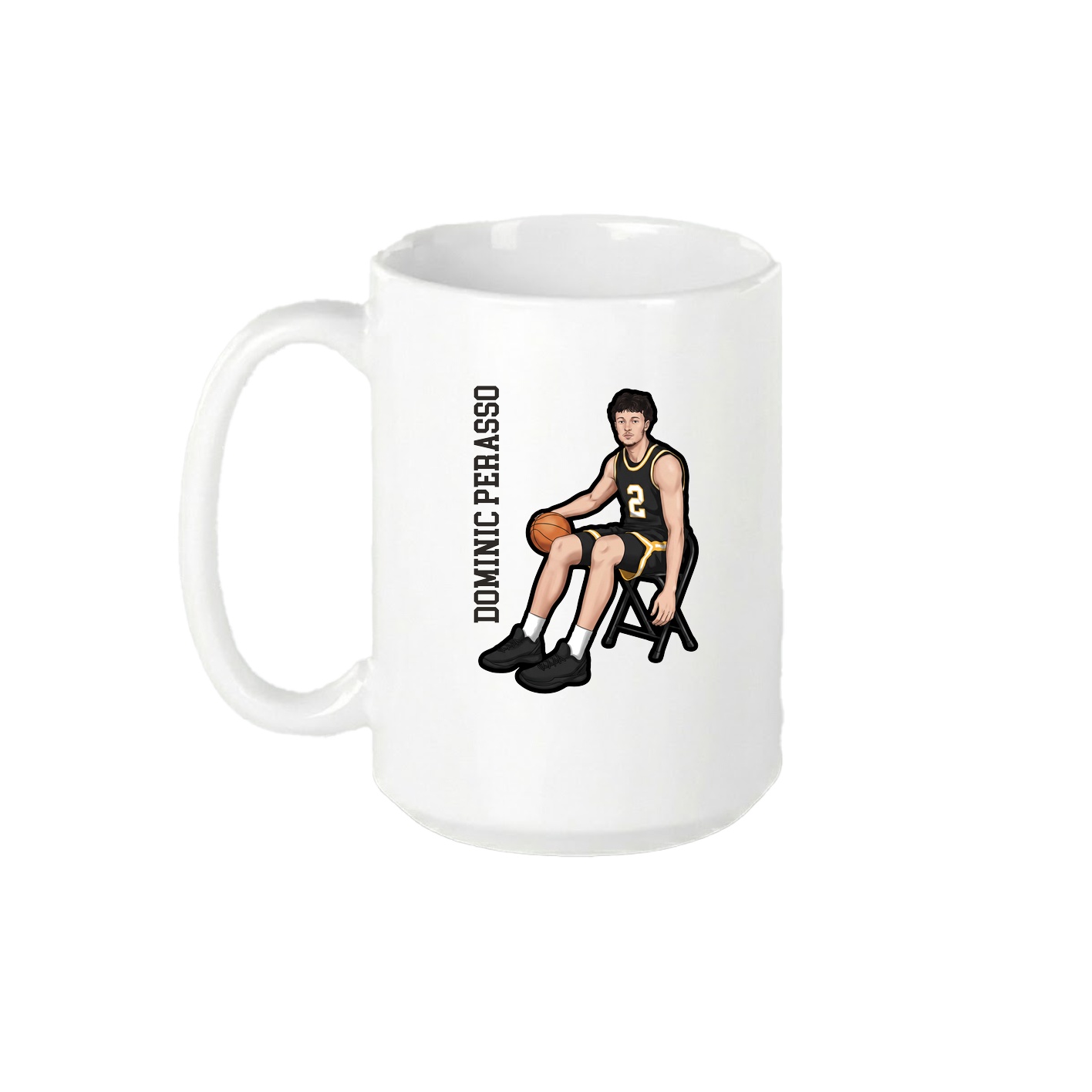15oz Coffee Mug — Name Vertical in White