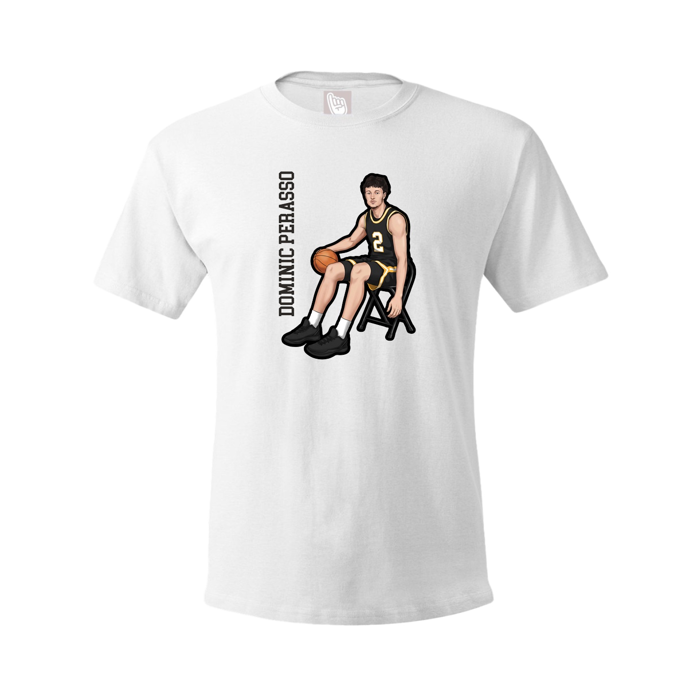 Youth Tee — Name Vertical in White