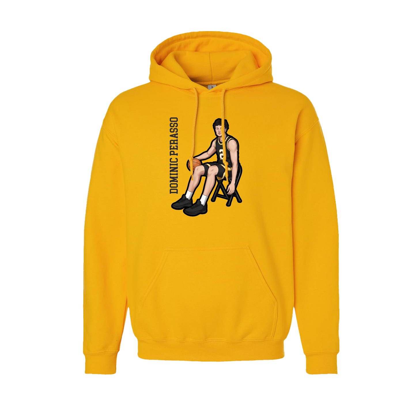 Hoodie — Name Vertical in Gold