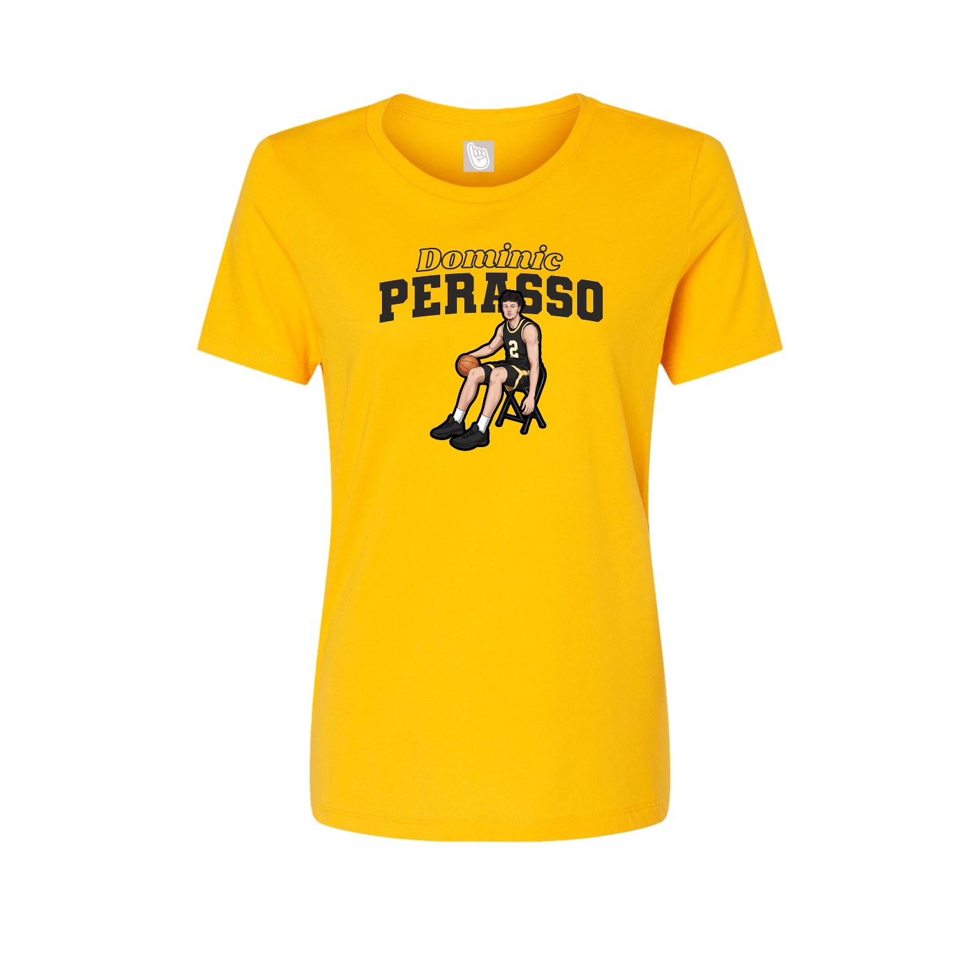 Fitted Women's Tee — Name Arch in Gold