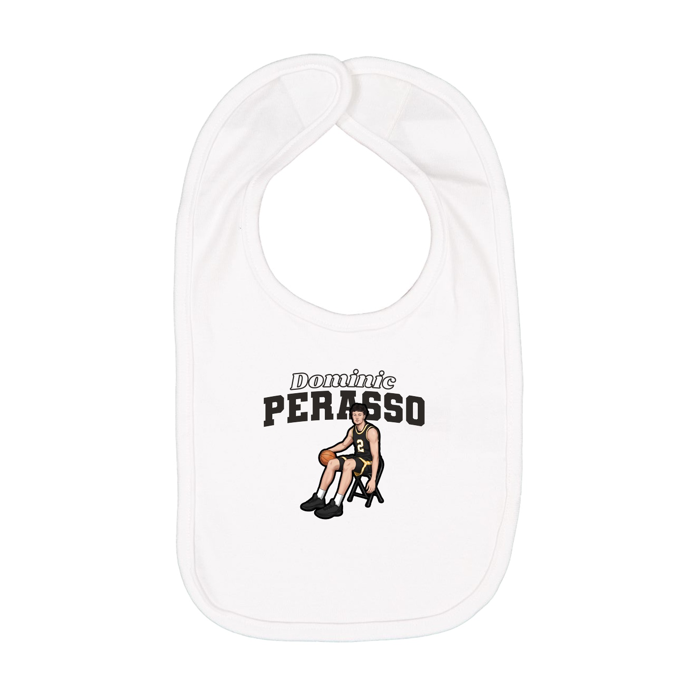 Infant Bib — Name Arch in White