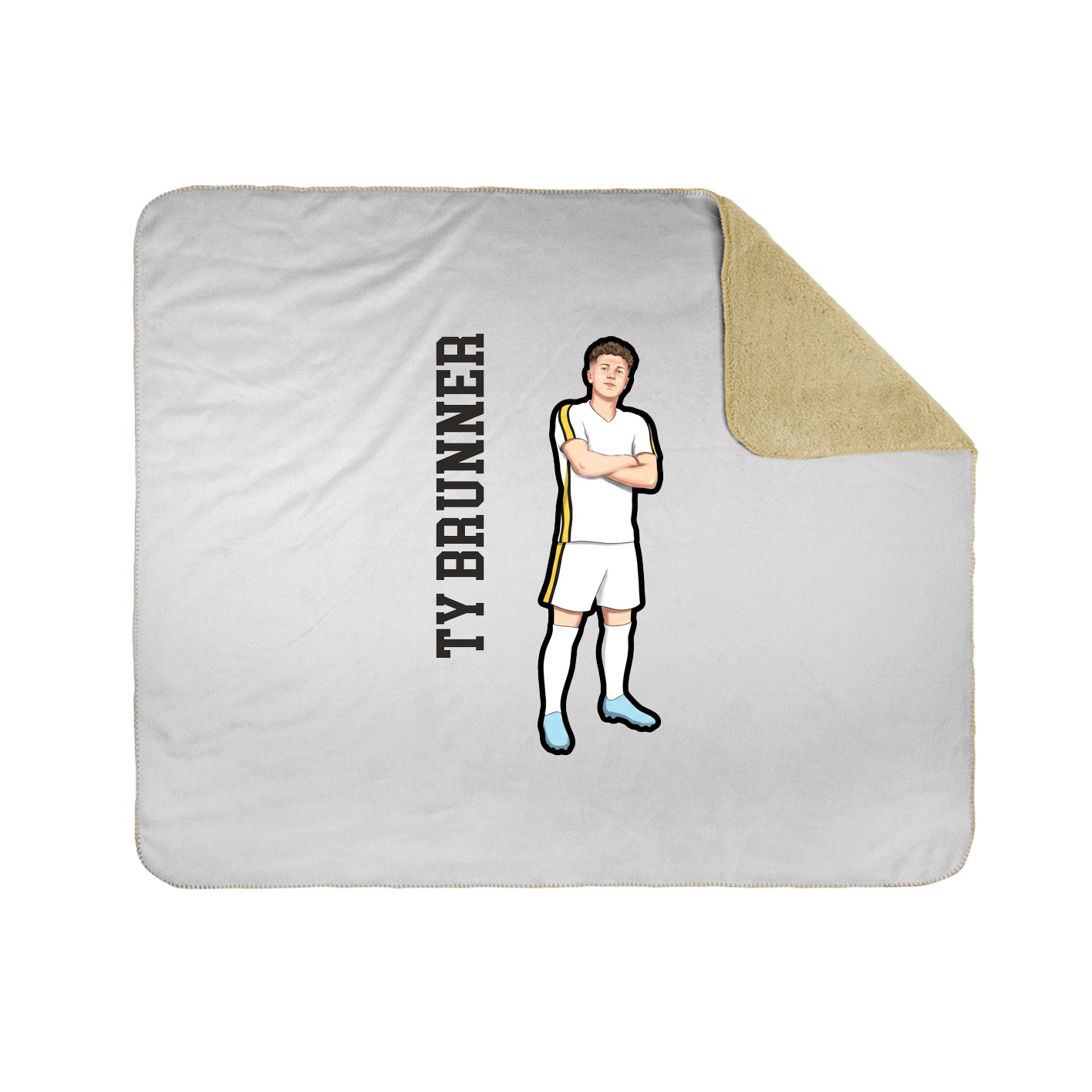 Throw Blanket — Name Vertical in White