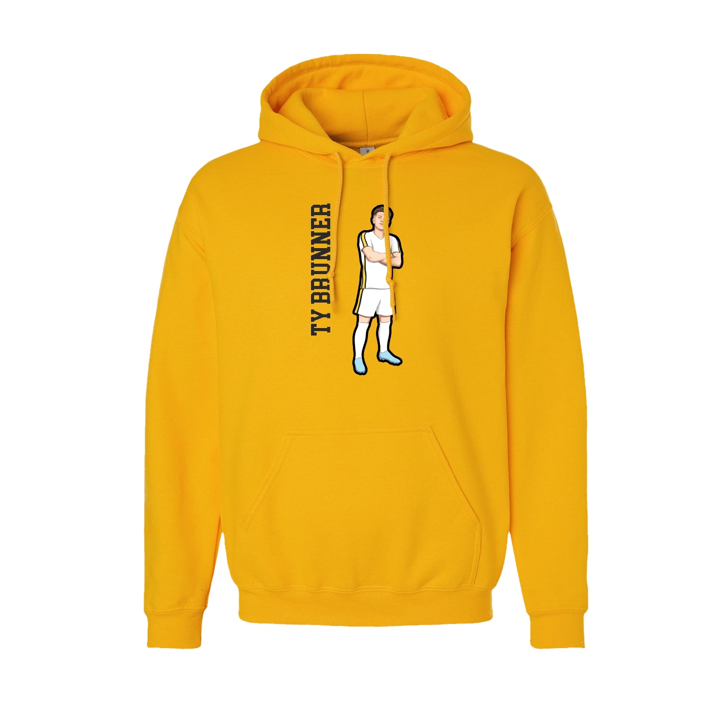 Youth Hoodie — Name Vertical in Gold