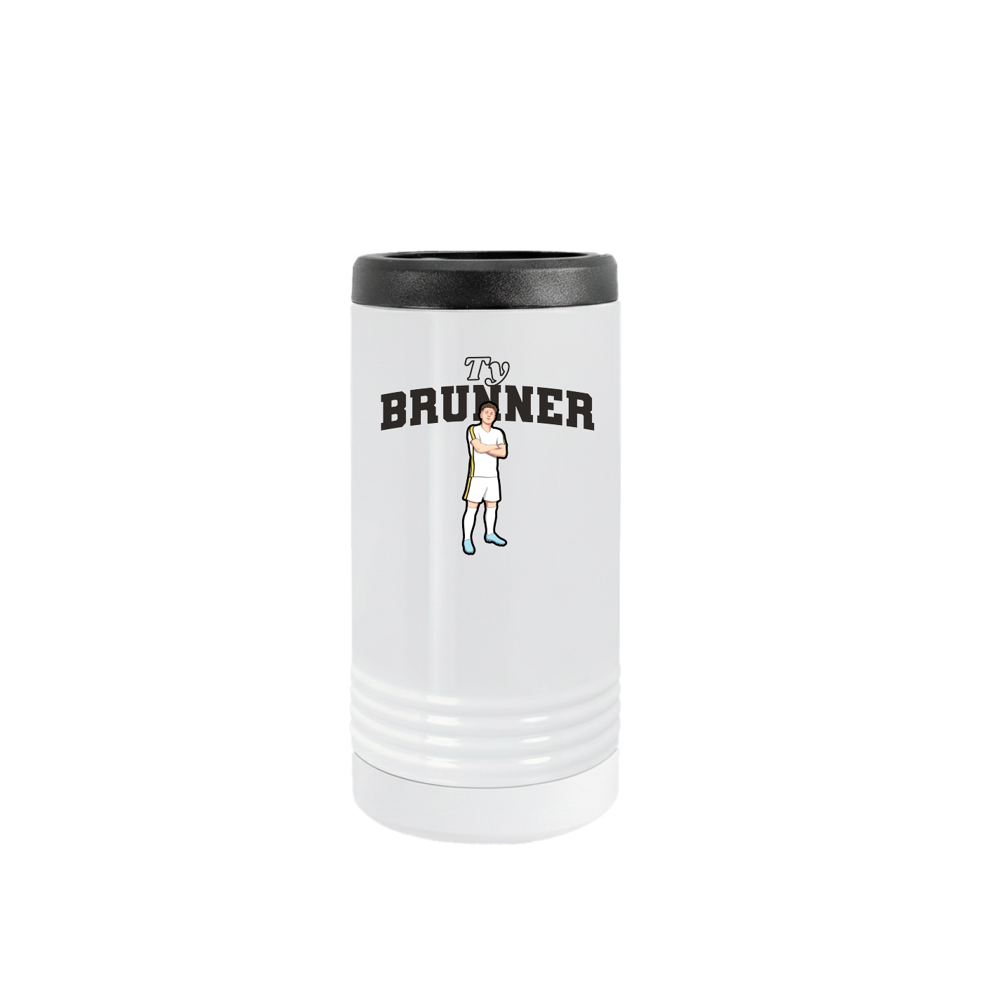 Slim Beverage Holder — Name Arch in White